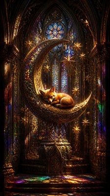 Gothic Cathedral Art baby announcement example