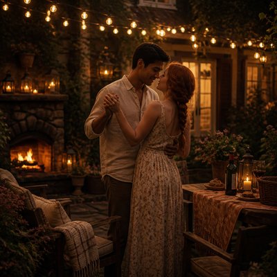 Cozycore Aesthetic couple portrait example