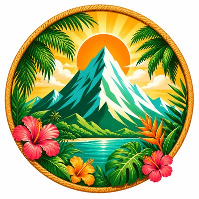 Tropicalcore Aesthetic logo concept example