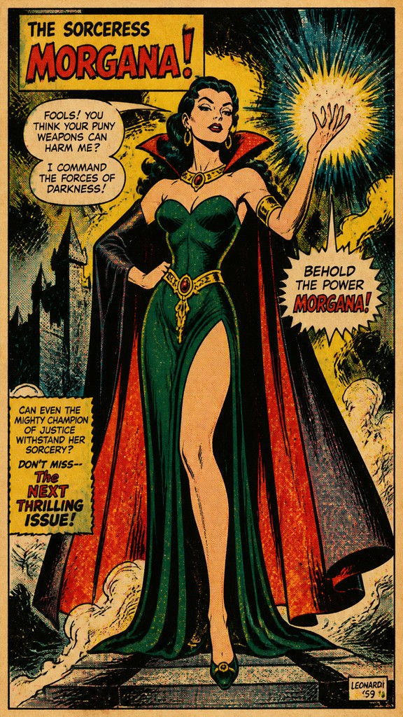 full-length portrait of an elegant figure — Retro Comic Art