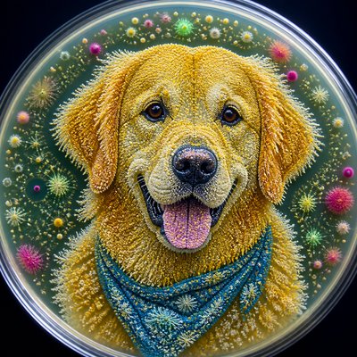 Bacteriological Agar Art pet portrait example