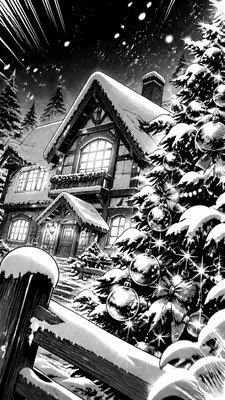 Manga Comic Art Christmas card example