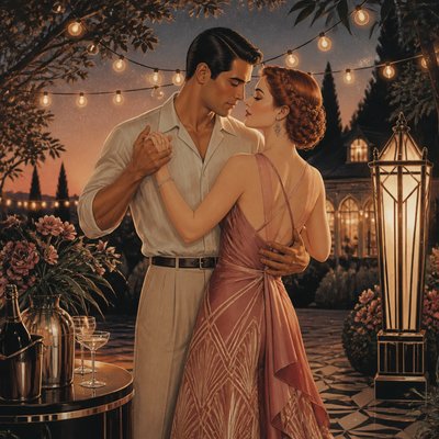 Vintage Retro Fashion Design couple portrait example