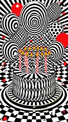 Op Art Style birthday card example