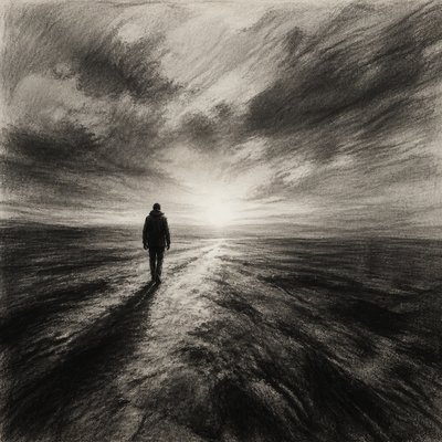 Charcoal Portrait Art Style album cover example