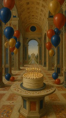 Quattrocento Perspective Renaissance Art Style birthday card example