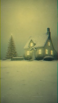 Creepy Liminal Art Style Christmas card example