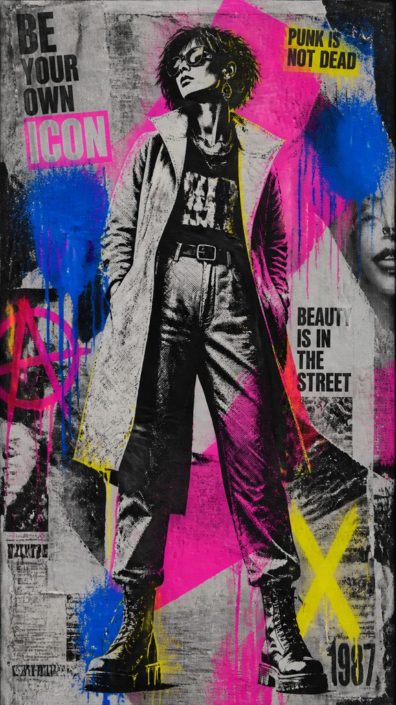 full-length portrait of an elegant figure — Street Art Poster Design