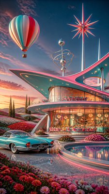 Googie Architecture greeting card example