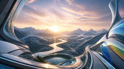 Futuristic Architecture Art desktop wallpaper example