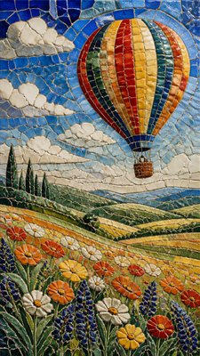 Ceramic Mosaic Art Style greeting card example