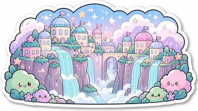 Kawaii Sticker Design concept art example
