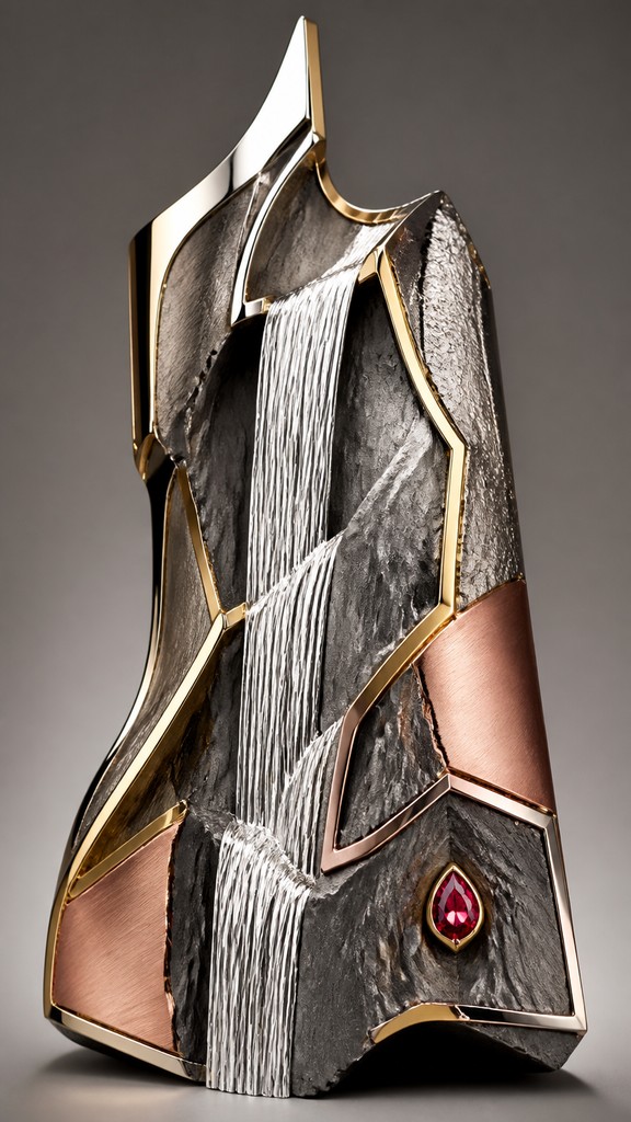 towering waterfall cascading down a cliff — Modern Contemporary Jewelry Design
