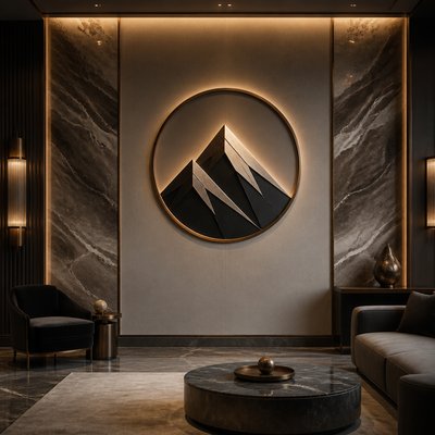 Contemporary Luxe Interior Design logo concept example