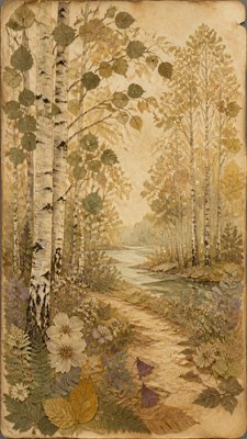 Pressed Flowers wall art print example