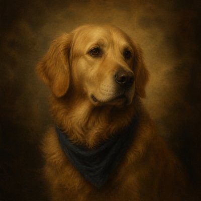 Sfumato Portrait Renaissance Art Style pet portrait example
