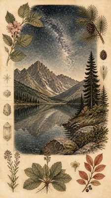 Botanical Nature Art phone wallpaper example