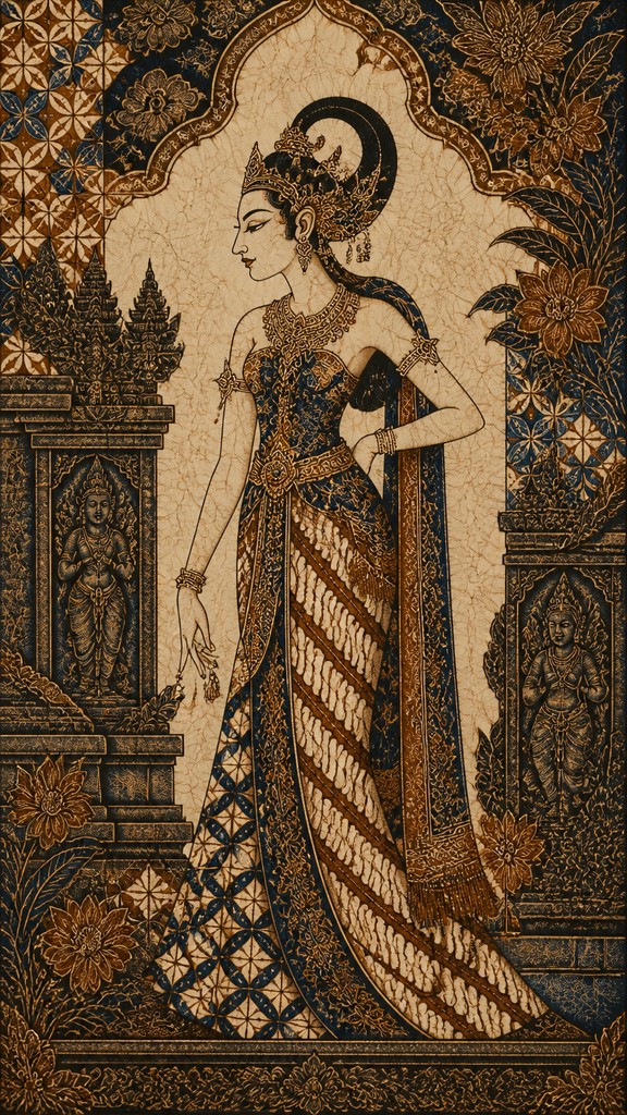 full-length portrait of an elegant figure — Indonesian Art Style