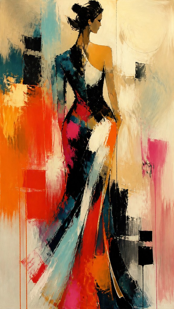 full-length portrait of an elegant figure — Abstract Art Style