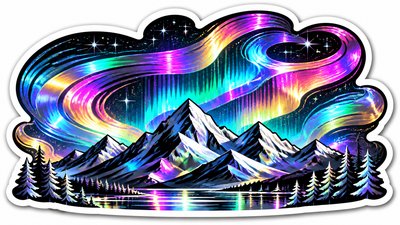Holographic Sticker Design banner example