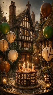 Tudor Architecture Style birthday card example