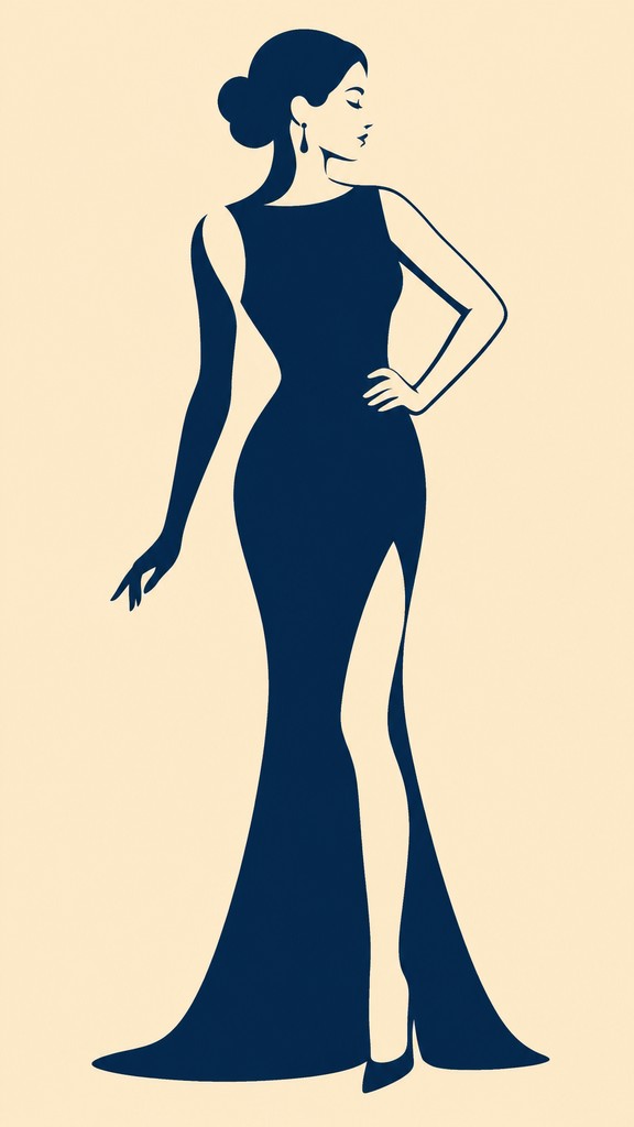 full-length portrait of an elegant figure — Duotone Icon Design