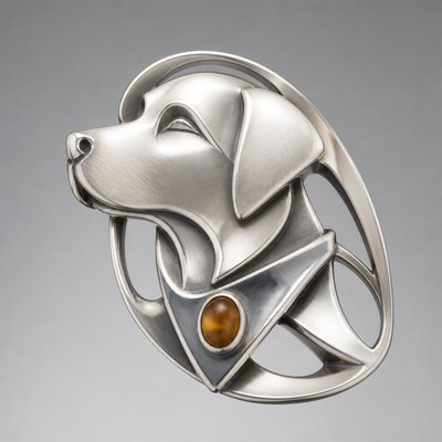 Modernist Silver Jewelry Design pet portrait example