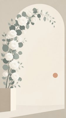 Minimalist Abstract Art Style wedding invitation example
