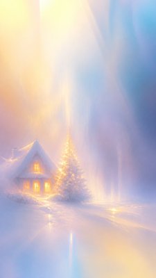 Light and Space Art Style Christmas card example