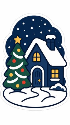 Minimalist Sticker Design Christmas card example