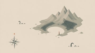 Minimalist Abstract Art Style fantasy map example
