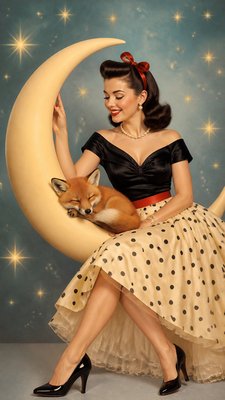 Vintage 50s Fashion Style baby announcement example