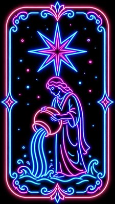 Neon Icon Design tarot card example