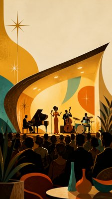 Mid-Century Modern Furniture Art flyer example