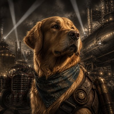 Dieselpunk Aesthetic pet portrait example
