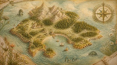 Cottagecore Aesthetic fantasy map example
