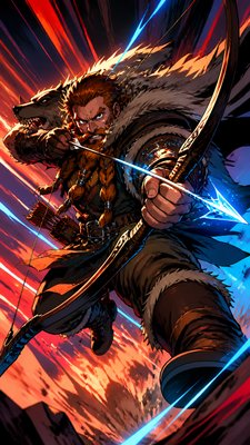Shonen Action Anime Art Style tabletop character portrait example