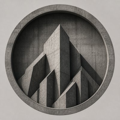 Brutalist Architecture Art logo concept example