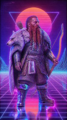 Vaporwave Art Style tabletop character portrait example
