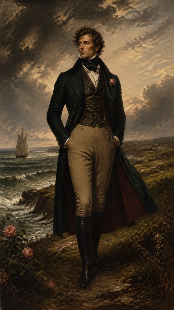 full-length portrait of an elegant figure — British Art Style