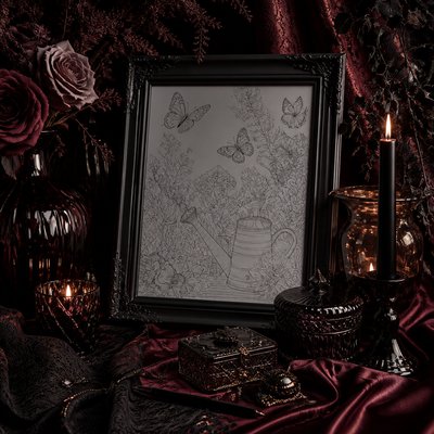 Dark Feminine Aesthetic coloring page example