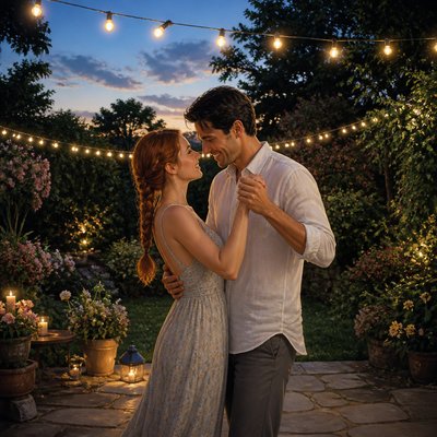 Realistic Landscape Art Style couple portrait example