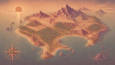 Desertwave Aesthetic fantasy map