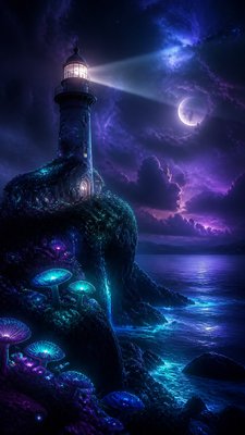 Lunarpunk Aesthetic poster example
