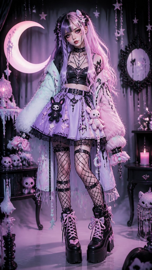 full-length portrait of an elegant figure — Pastel Goth Aesthetic
