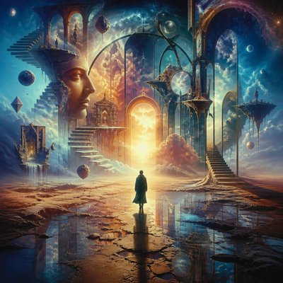 Surrealist Landscape Art Style album cover example