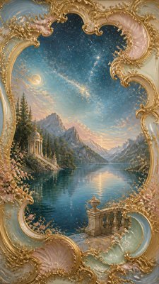 Rococo Classical Art Style phone wallpaper example