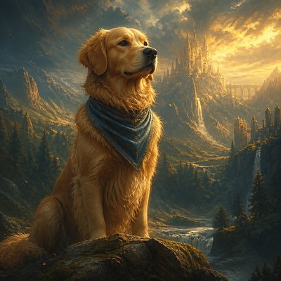 Epic Fantasy Art pet portrait example