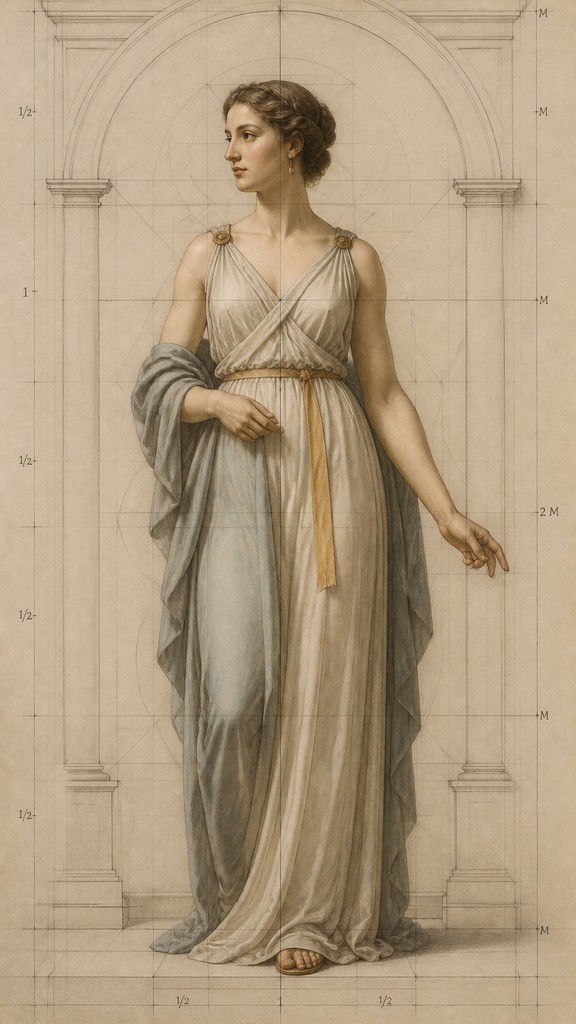 full-length portrait of an elegant figure — Classical Proportion Art Style