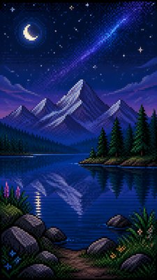 16-Bit Pixel Art Style phone wallpaper example